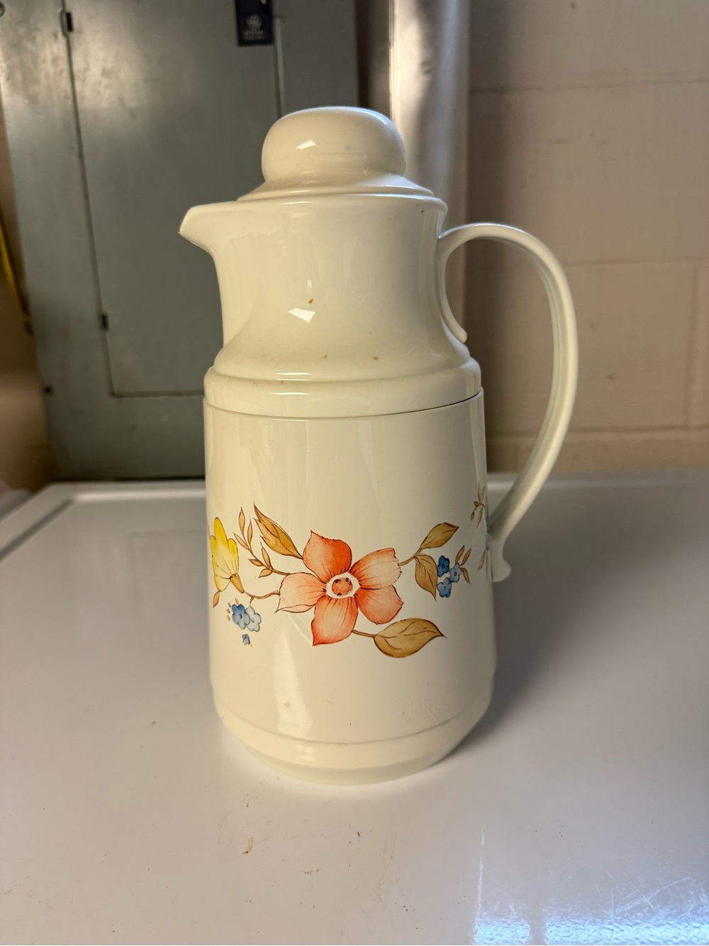 Vintage Phoenix Floral Thermos/Pitcher with Lid Retro